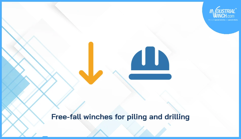 Free-fall winches for piling and drilling